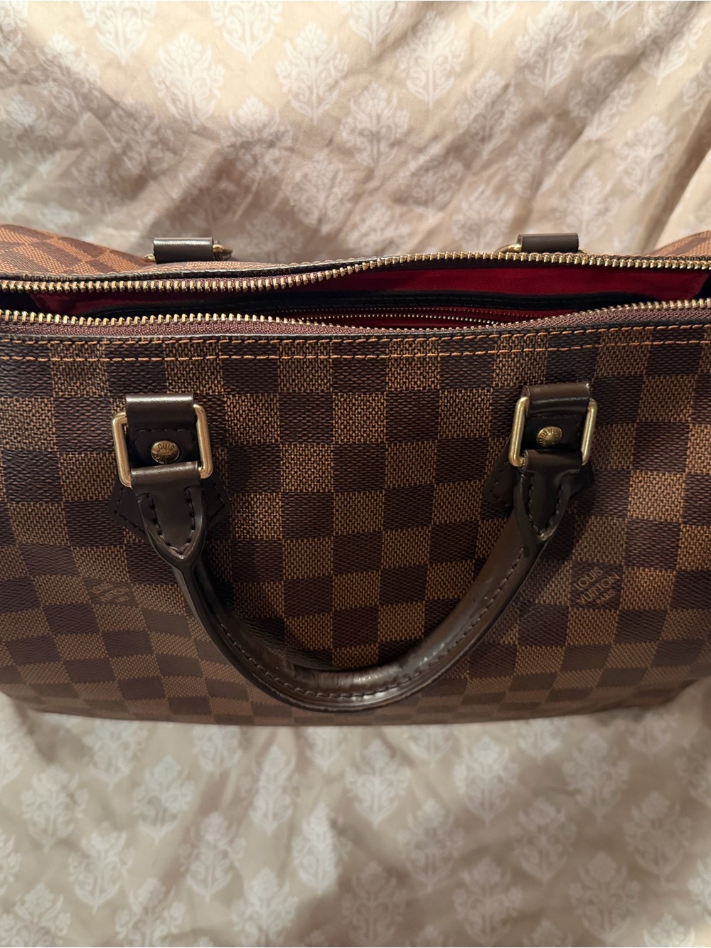 Louis Vuitton Brown Checkerboard Tote with Dark Brown Handles - Picture 2 of 9